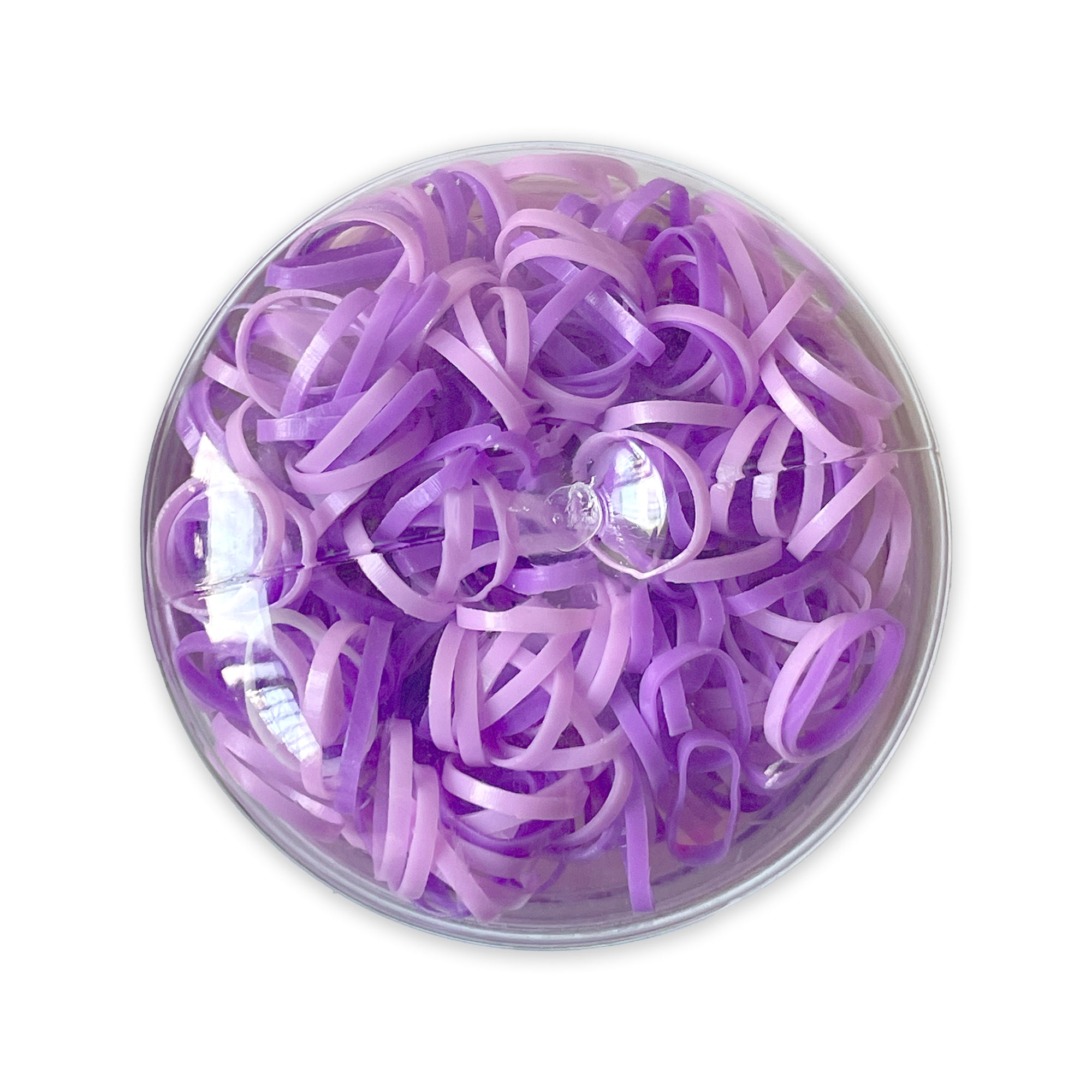 Purple Rubber Bands Multi Colorful Hair Ties and in Stackable Plastic Container