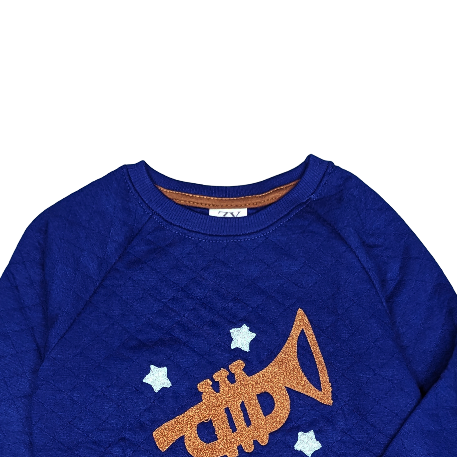 Quilted Blue Sweatshirt