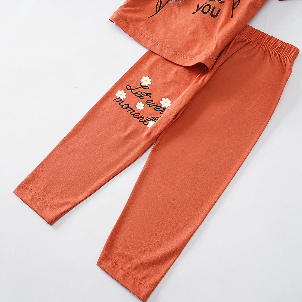 Girls' Ruffle Sleeve Floral Pajama Set – Cozy & Stylish