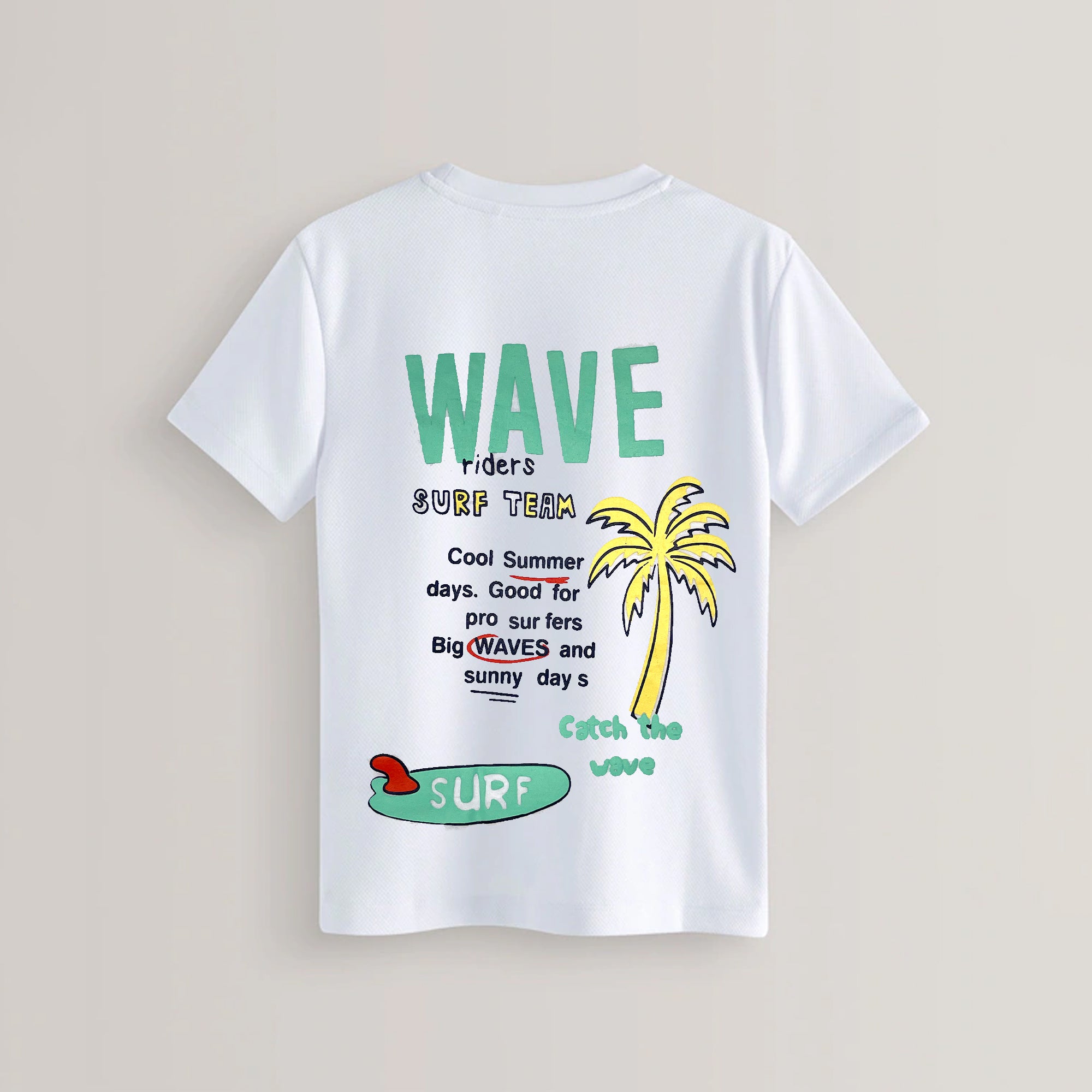 Boys' White Surfboard Graphic T-Shirt