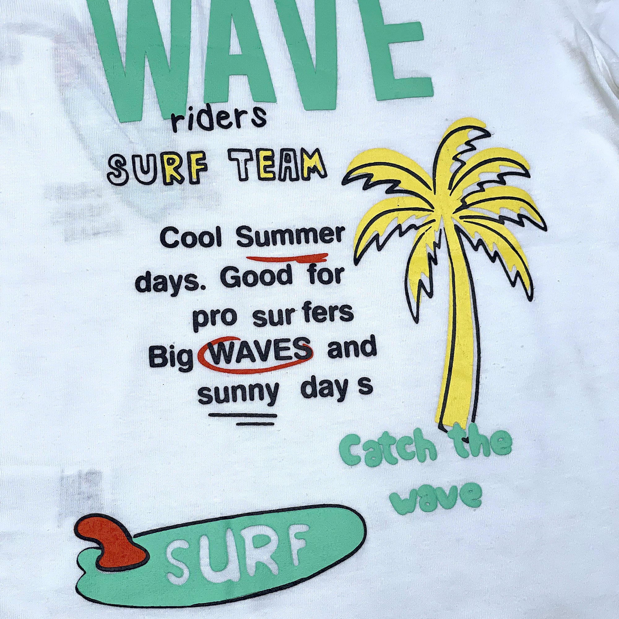 Boys' White Surfboard Graphic T-Shirt