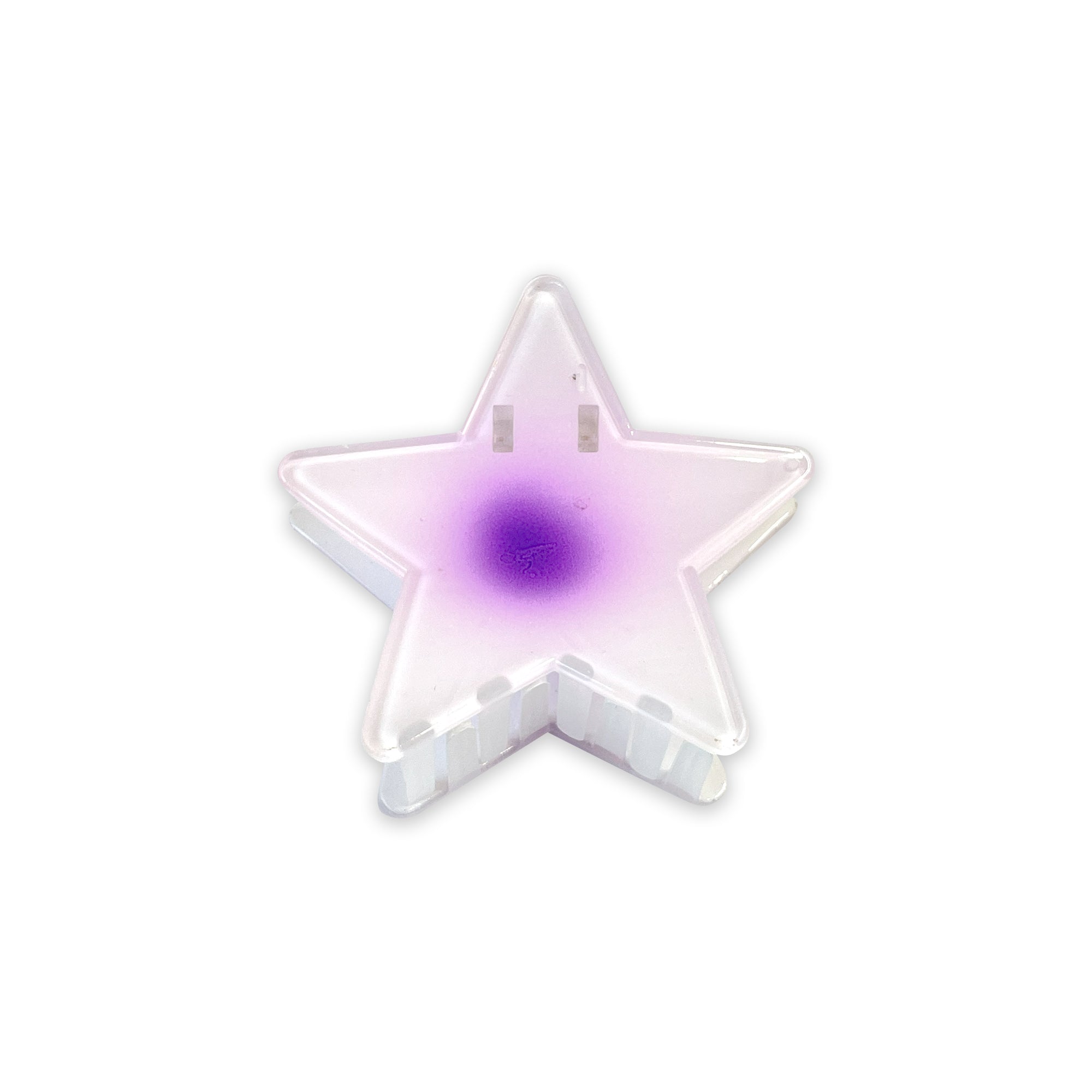 Clear Star-Shaped Hair Clip with Purple Center