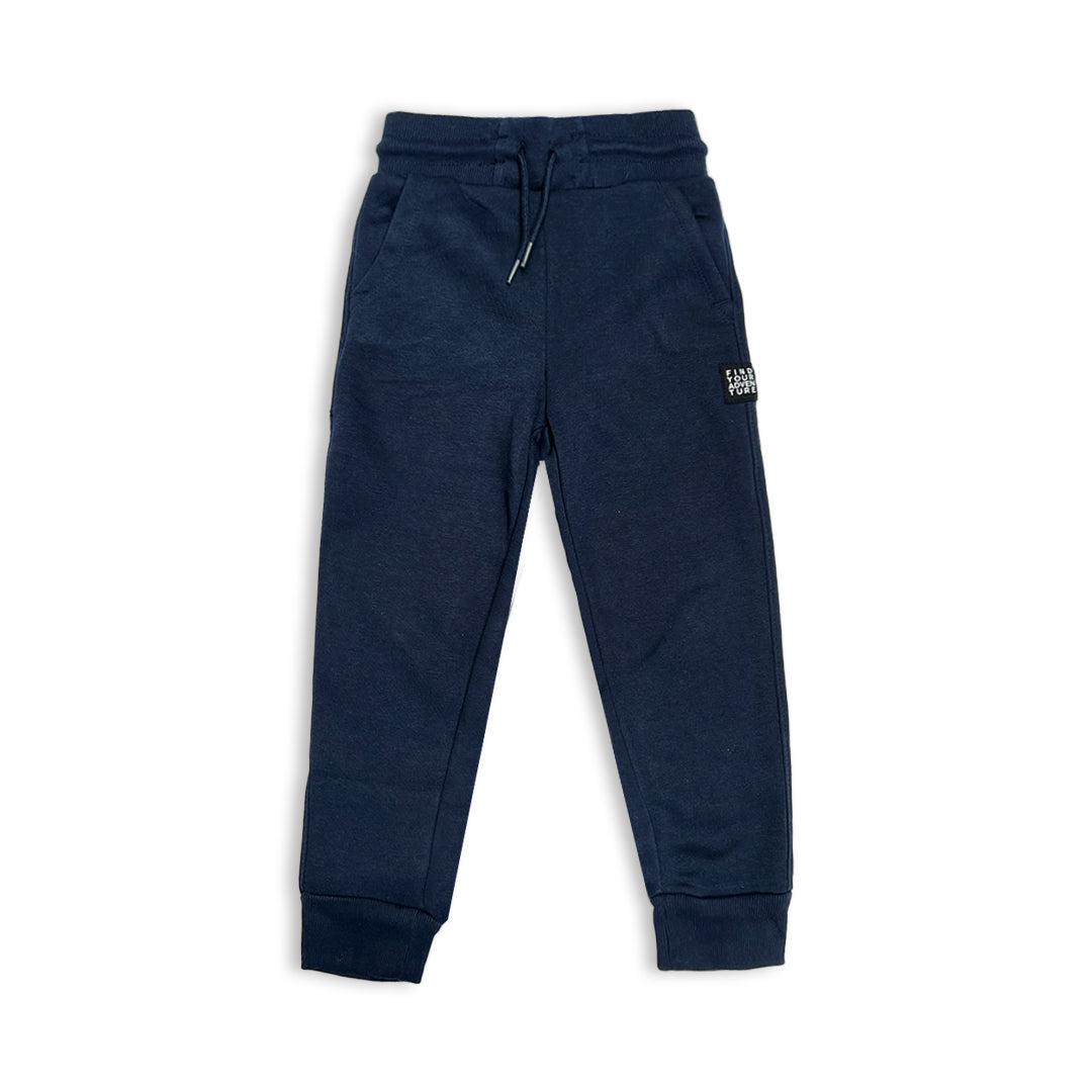 Lefties Navy Blue Fleece Jogger Sweatpants with Drawstring