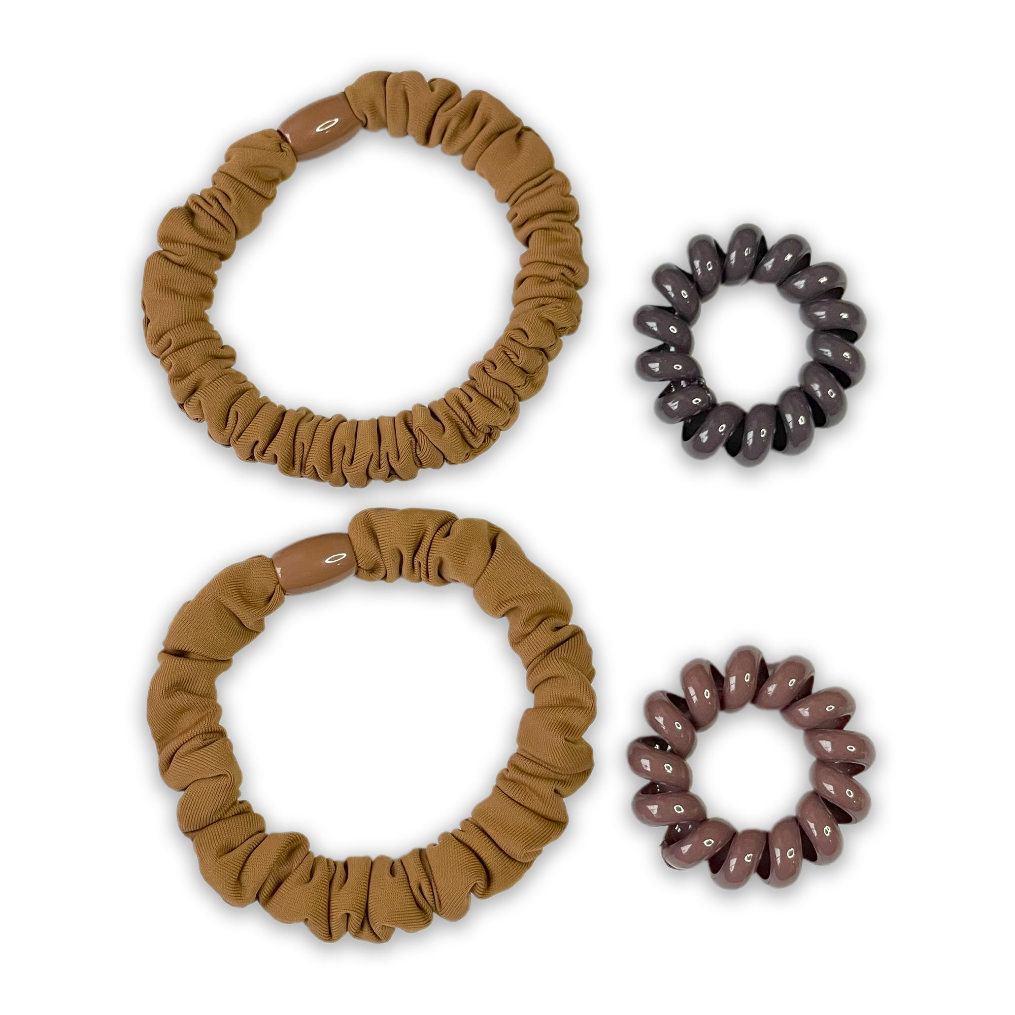 Set of Four Brown Neutral Tone Hair Ties