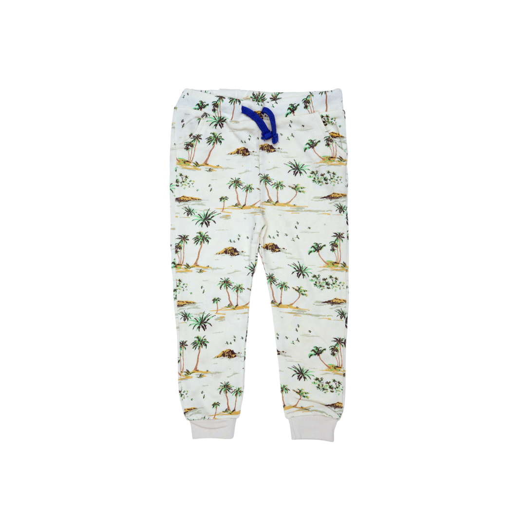 Classic Comfort Trousers With Green Tree Design