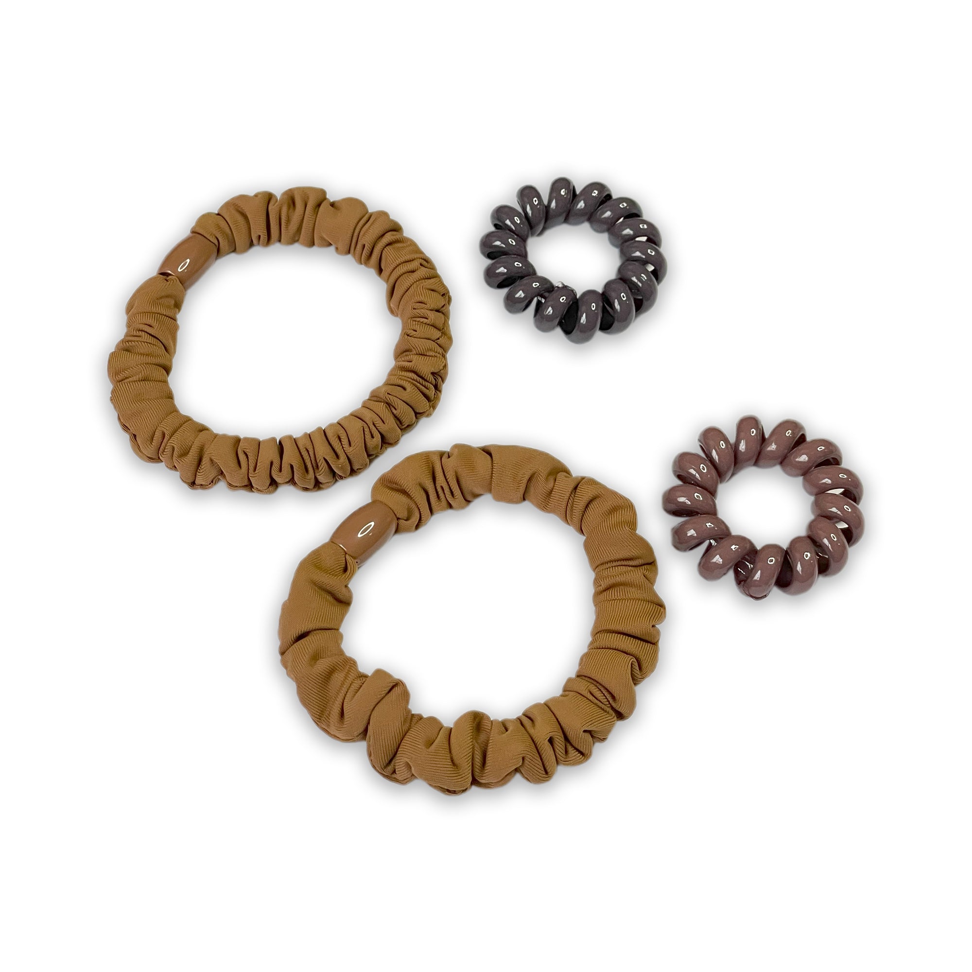Set of Four Brown Neutral Tone Hair Ties