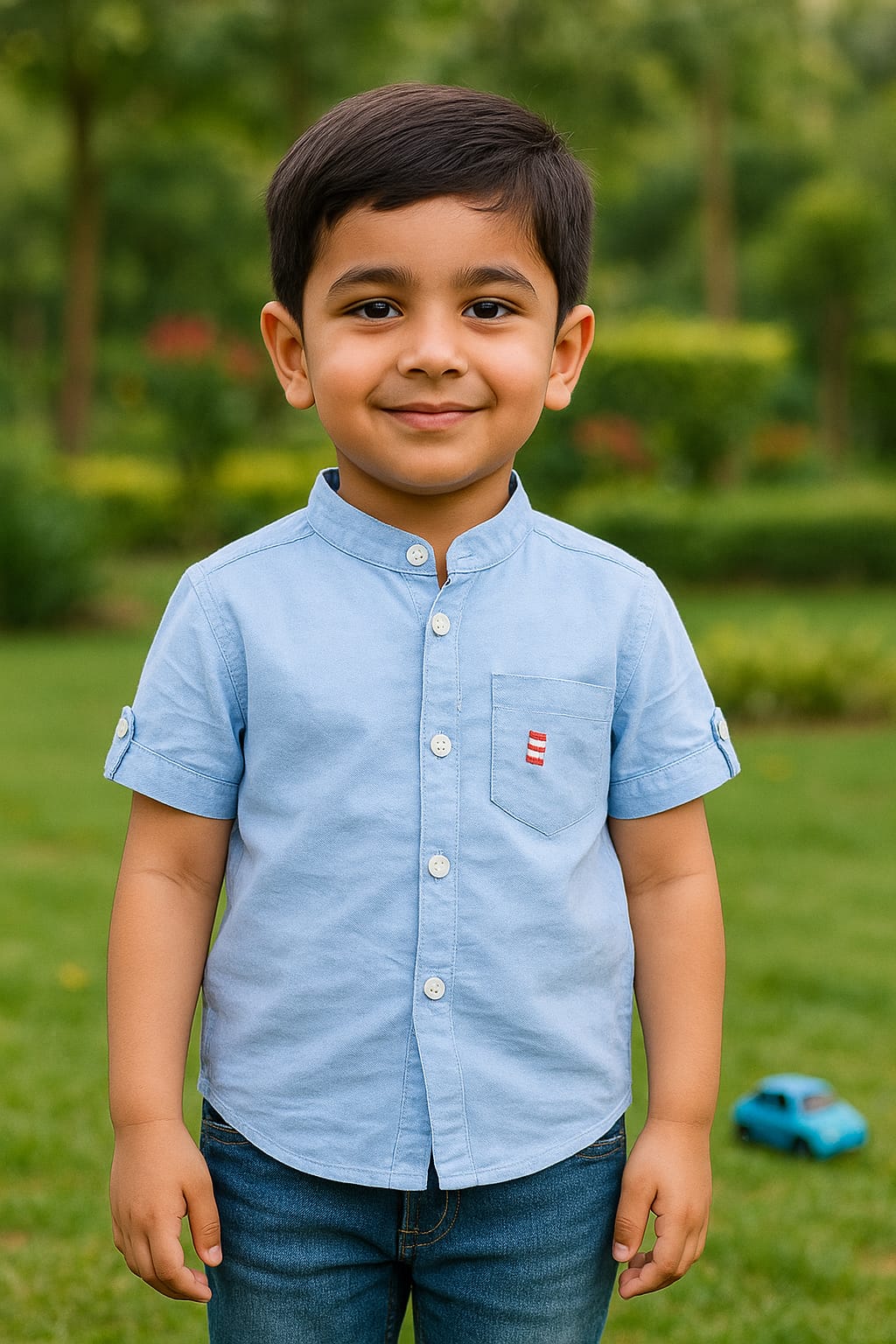 Boys' Navy Daniel Iconic Short Sleeve Shirt