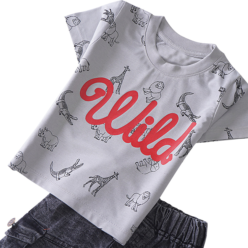 Boys Half Sleeves 2 Piece Suit (Wild)