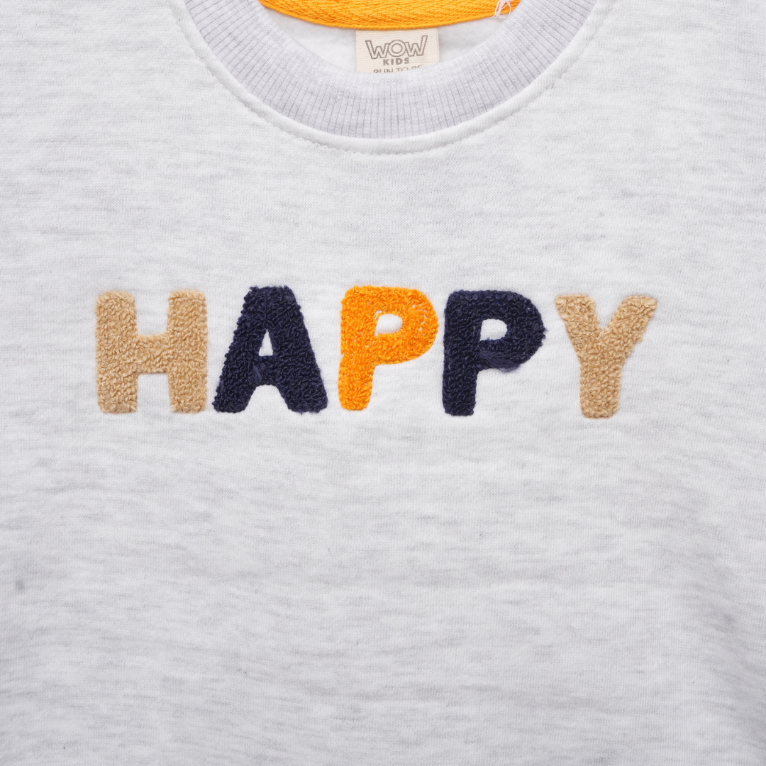 Happy Embroidered Sweatshirt