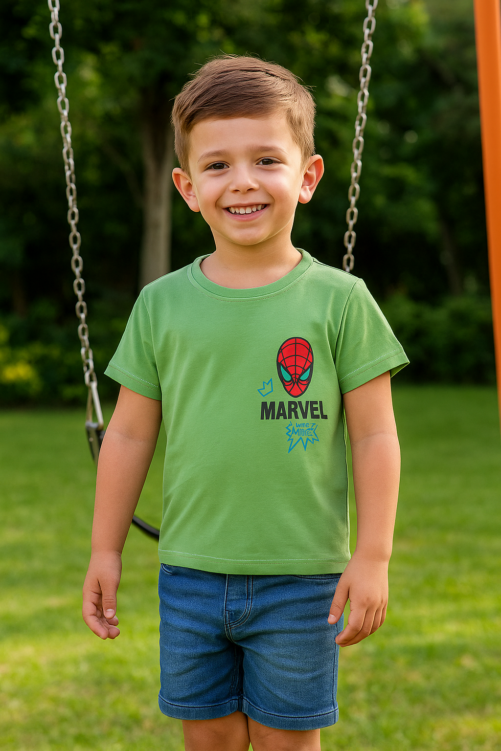Boys' Marvel Spider-Man Light Green T-Shirt