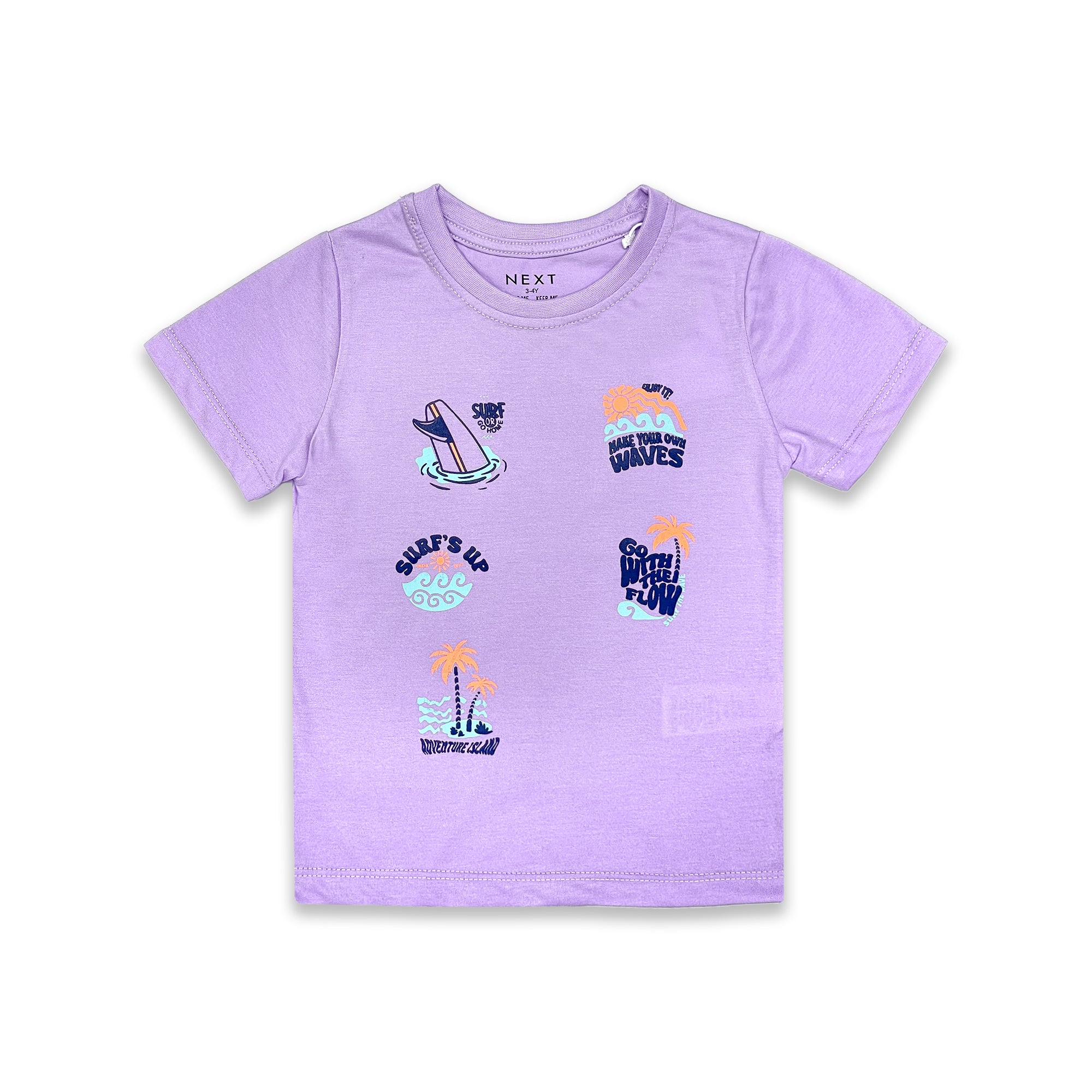 Kids' Lilac "Surf's Up" Graphic T-Shirt
