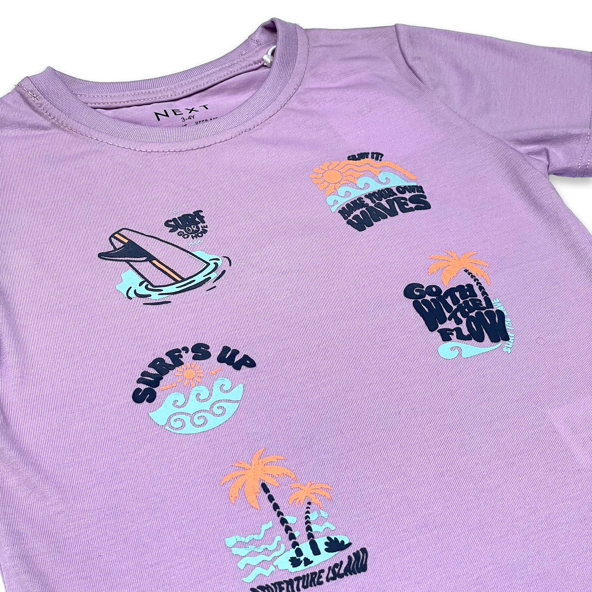 Kids' Lilac "Surf's Up" Graphic T-Shirt