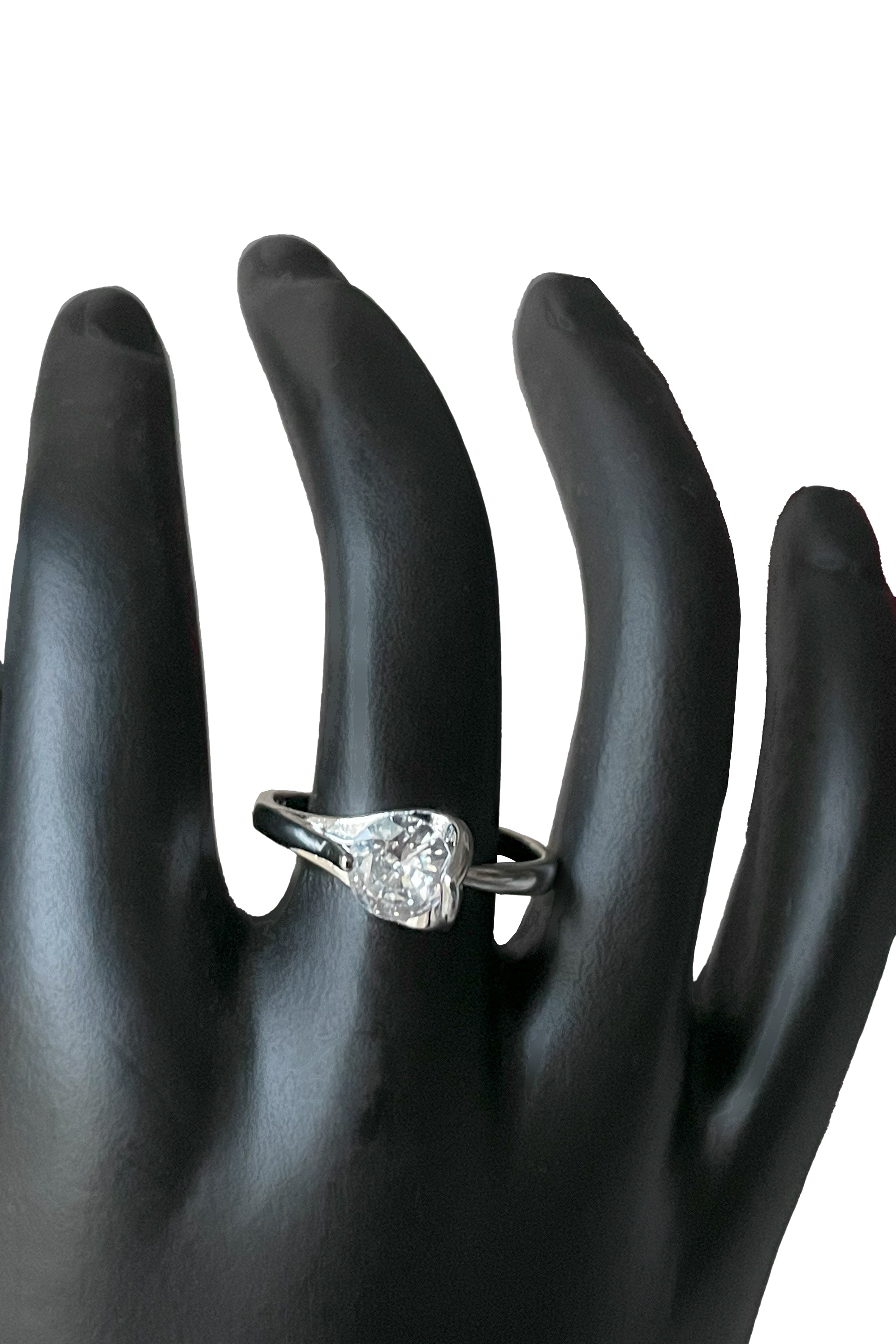 Sterling Silver Bezel-Set Cubic Zirconia Ring