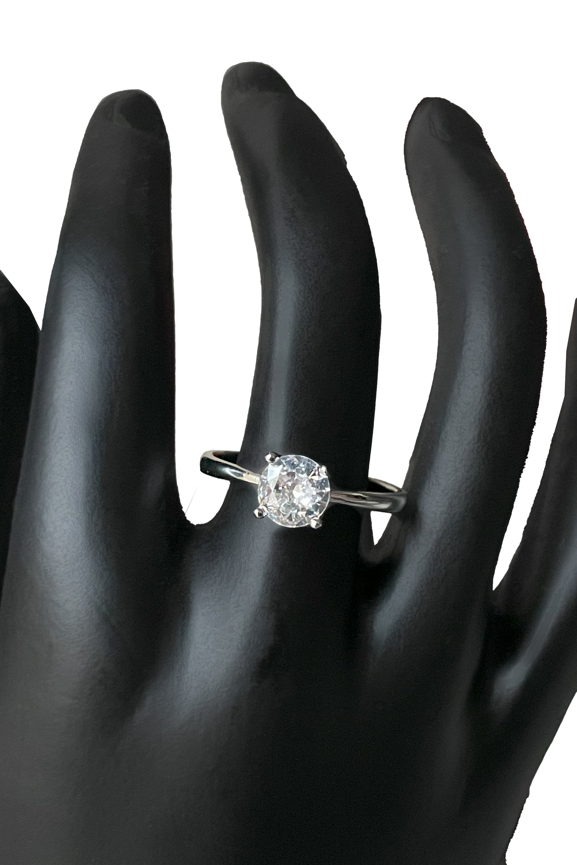 Sterling Silver Cubic Zirconia Solitaire Ring