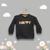 Happy Embroidered Sweatshirt - Black