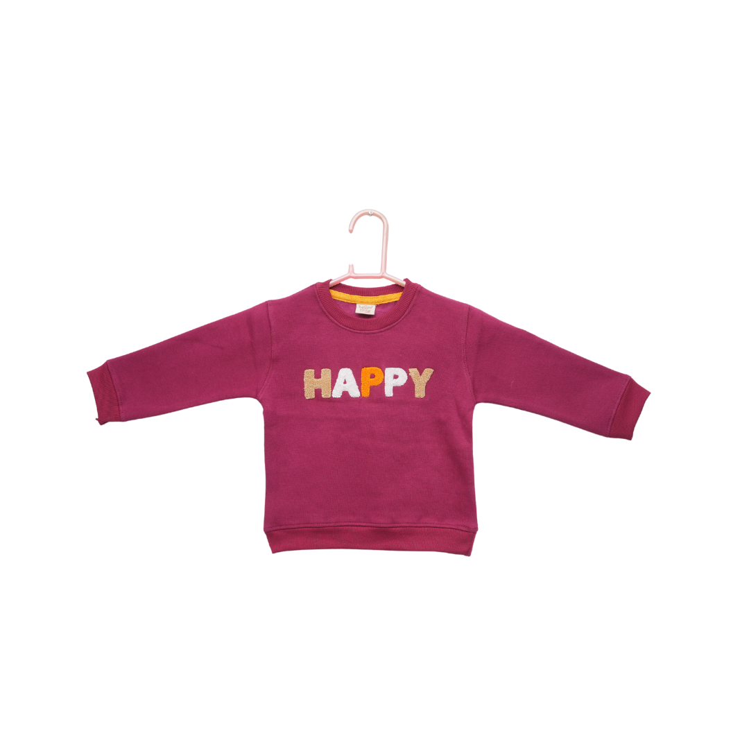 Happy Embroidered Sweatshirt