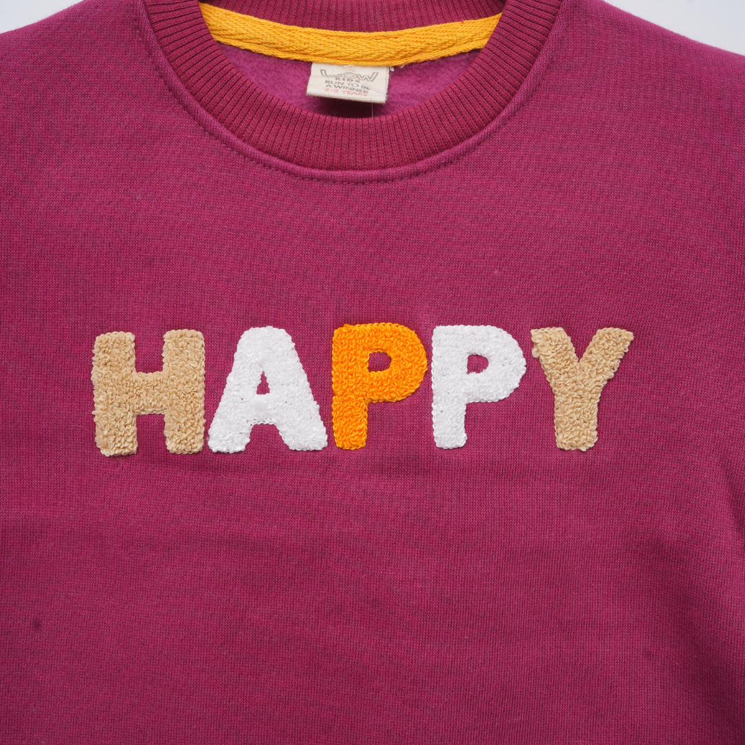 Happy Embroidered Sweatshirt