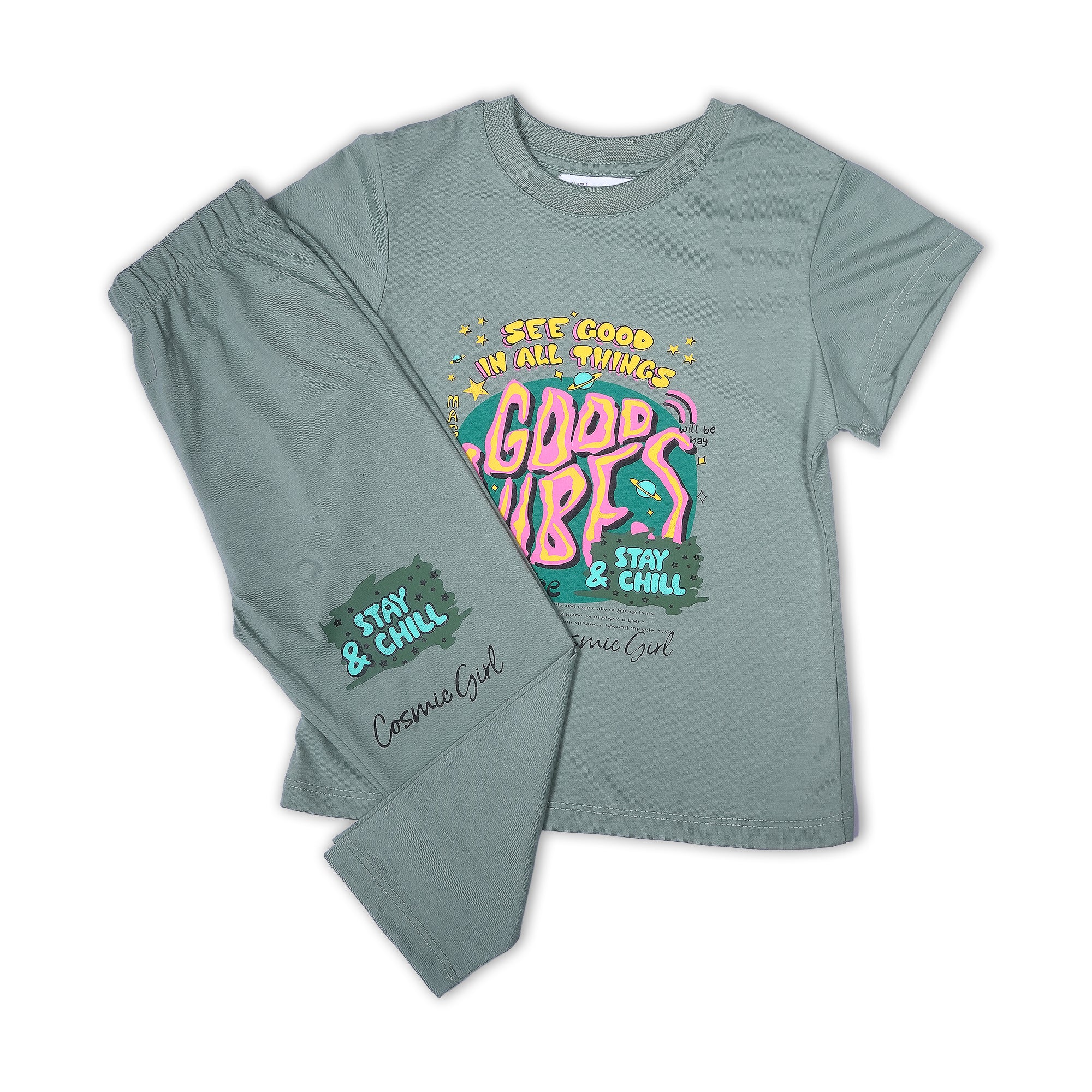 Good Vibes Only: Cozy Pajama Set with Positive Messages