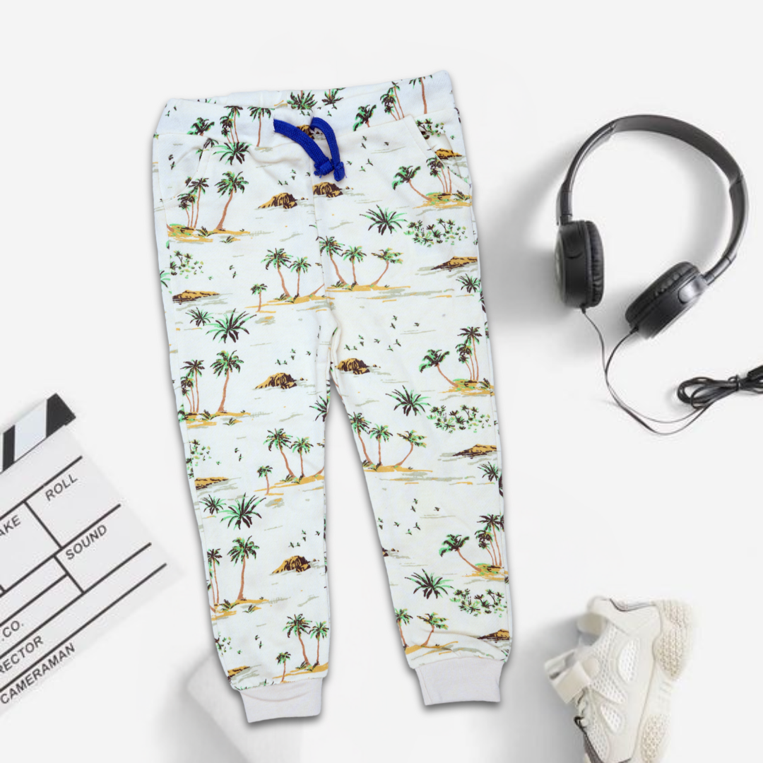 Classic Comfort Trousers With Green Tree Design