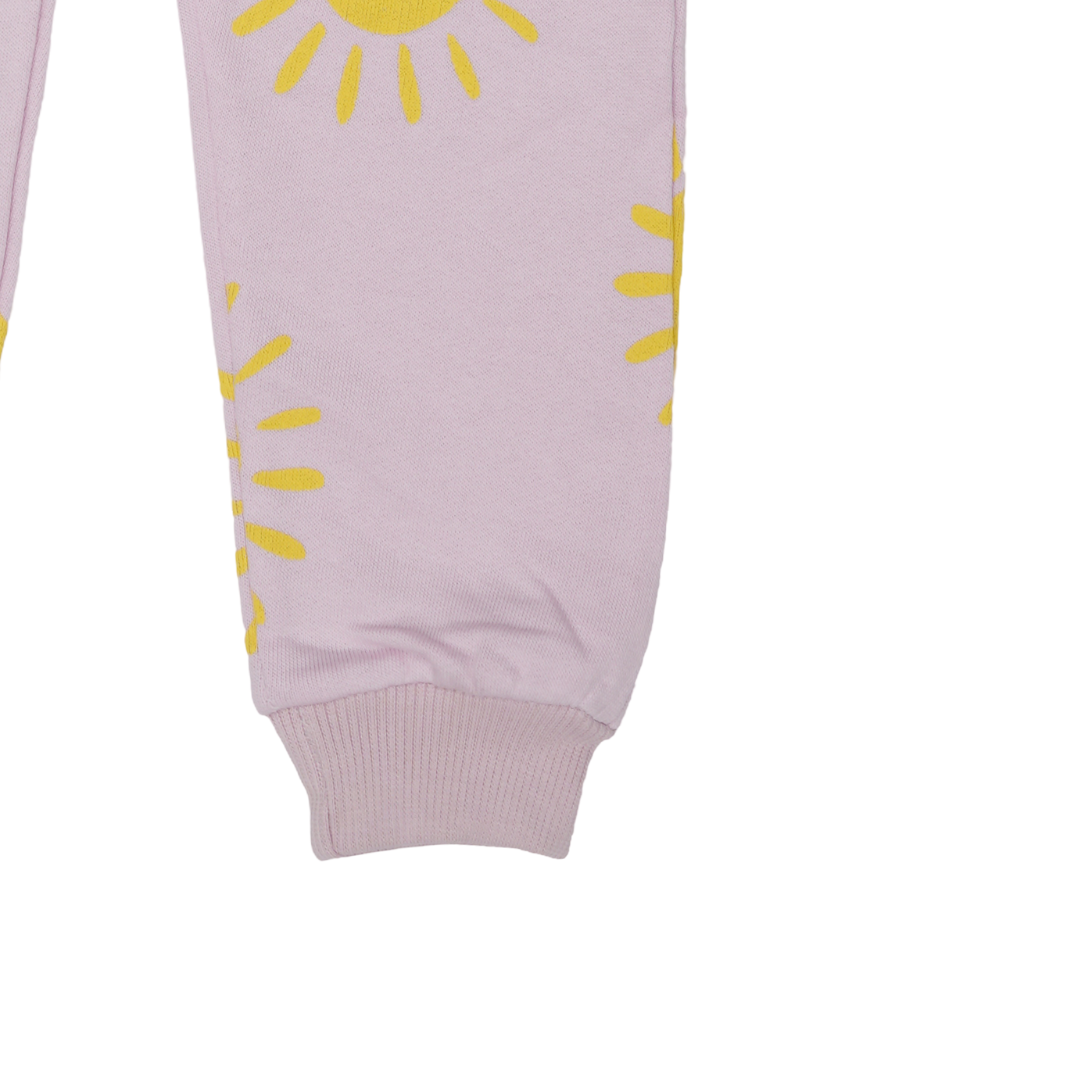 Classic Comfort Pink Trousers with Sun Design