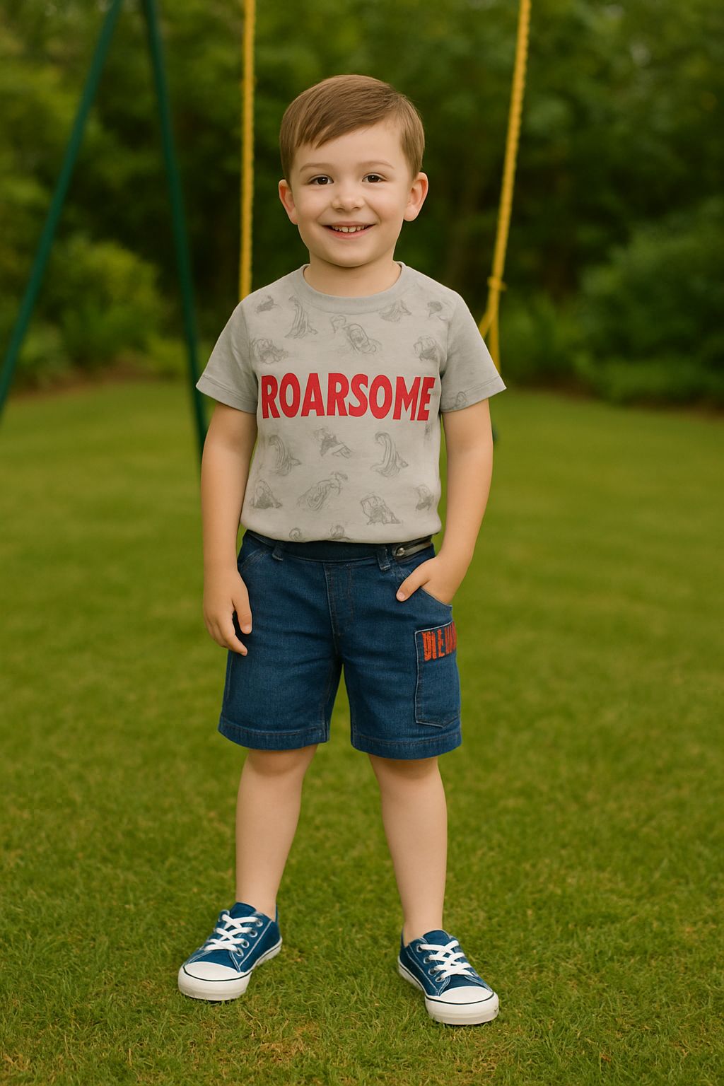 Boys Half Sleeves 2 Piece Suit (Roarsome)