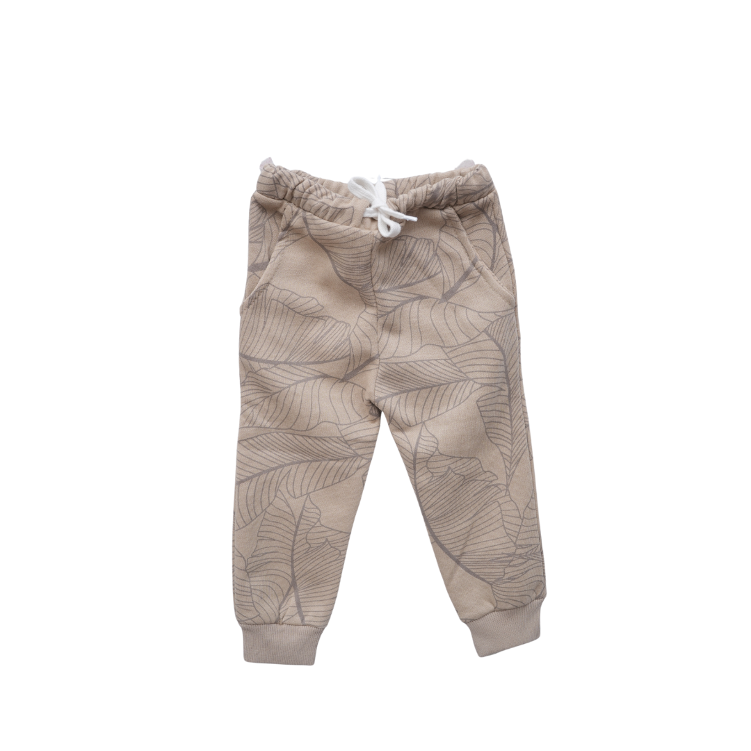 Leaf Beige Fleece 2 Piece Suit