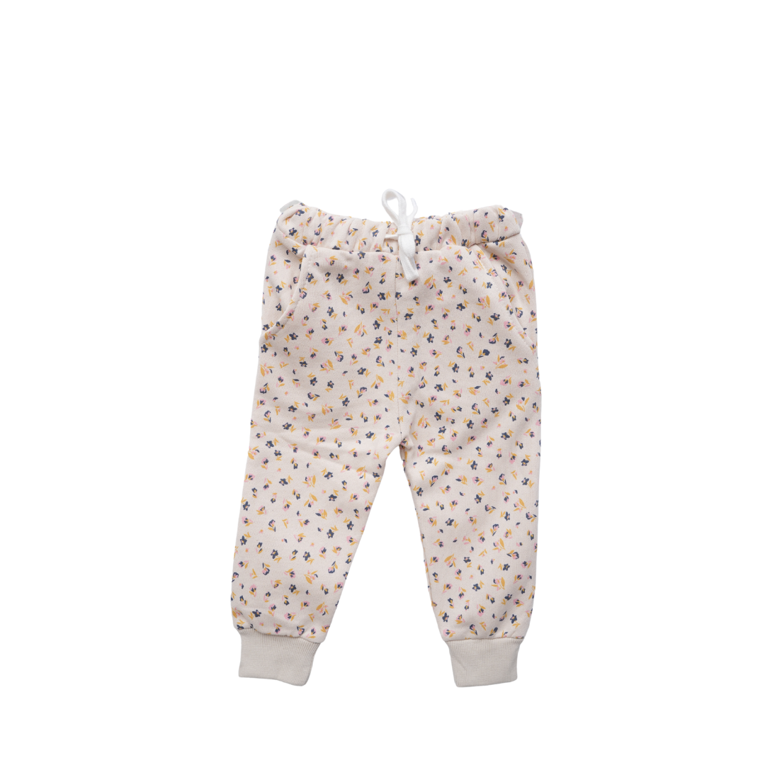 Flower Printed Fleece 2 Piece Suit