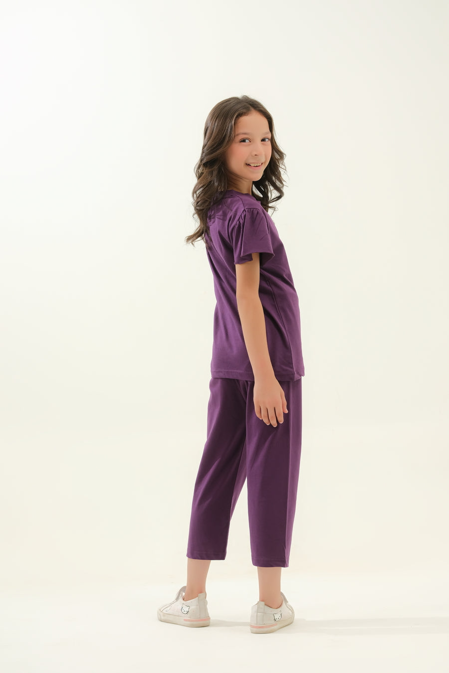 Girls' Purple "Play Eat Sleep" Lounge Set