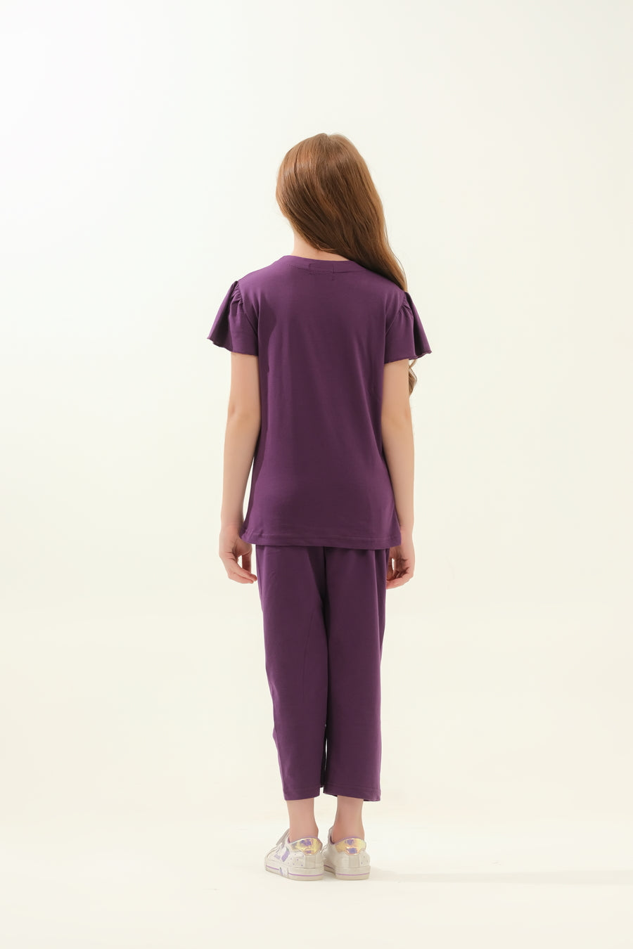 Girls' Purple Giraffe Print Lounge Set