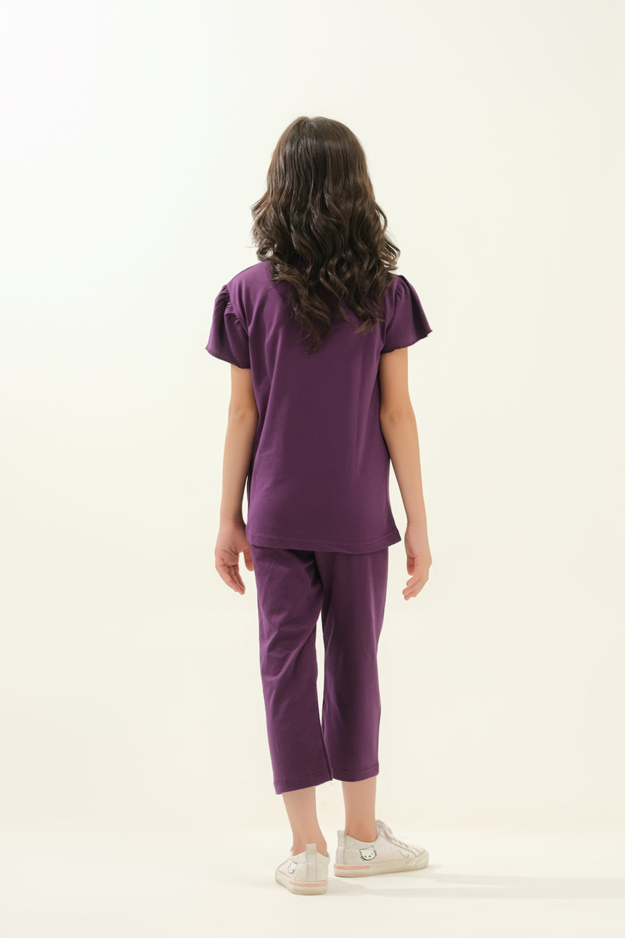 Girls' Purple Cactus & Rainbow "More Happiness" Lounge Set