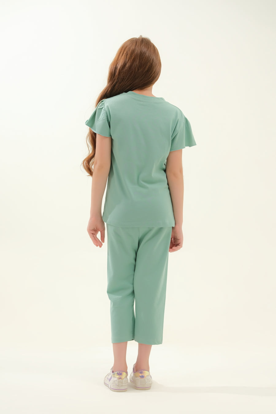 Girls' Mint Green "I'm So Happy" Bear Lounge Set