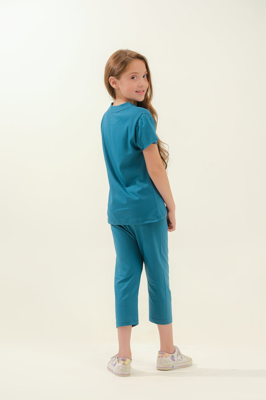 Girls' Teal "Let's Play" Elephant Lounge Set