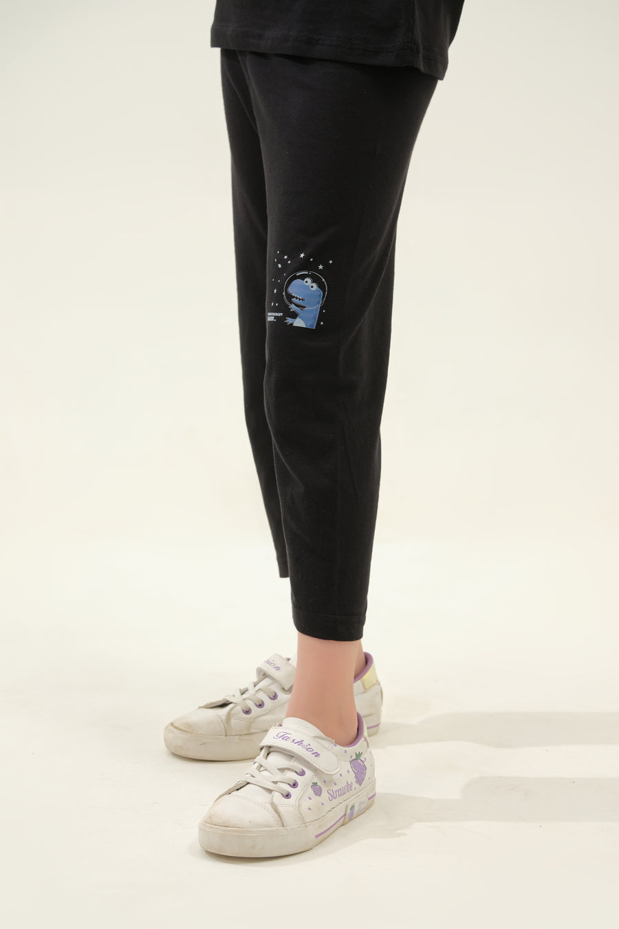 Girls' Black Space Dinosaur Lounge Set