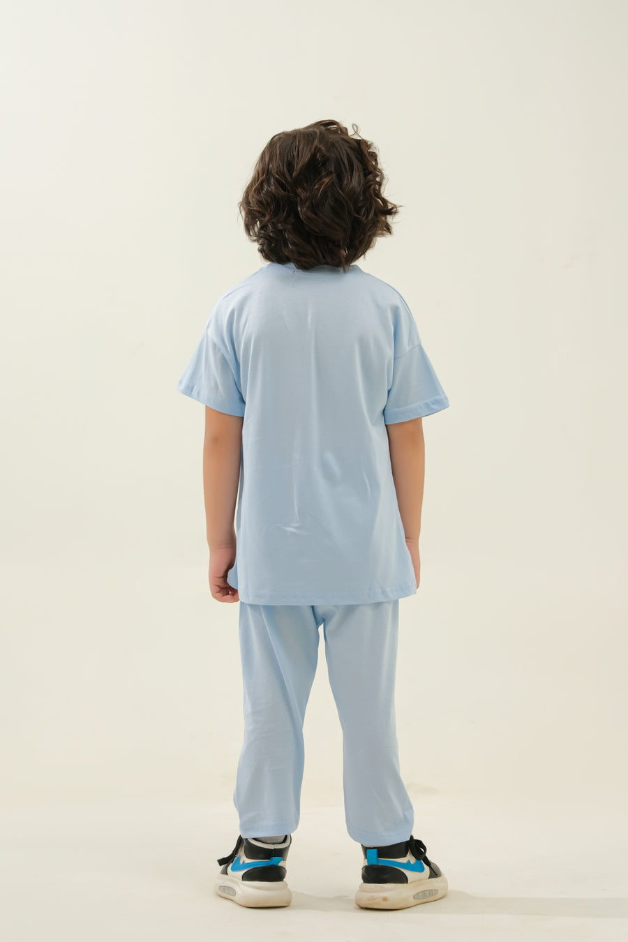 Boys' Light Blue "Super Little Boy" Whale Lounge Set