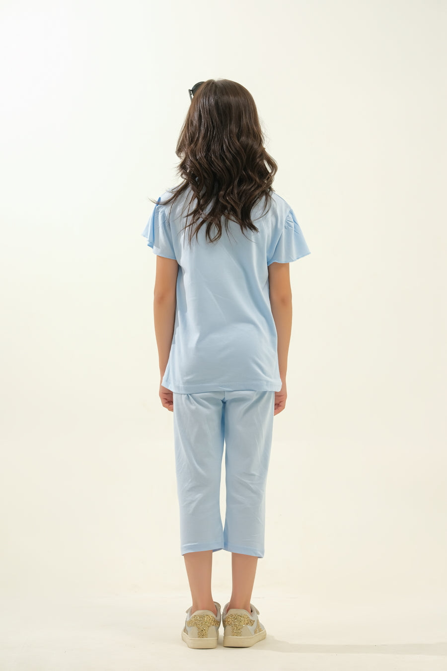 Girls' Light Blue "My Friend" Whale Lounge Set