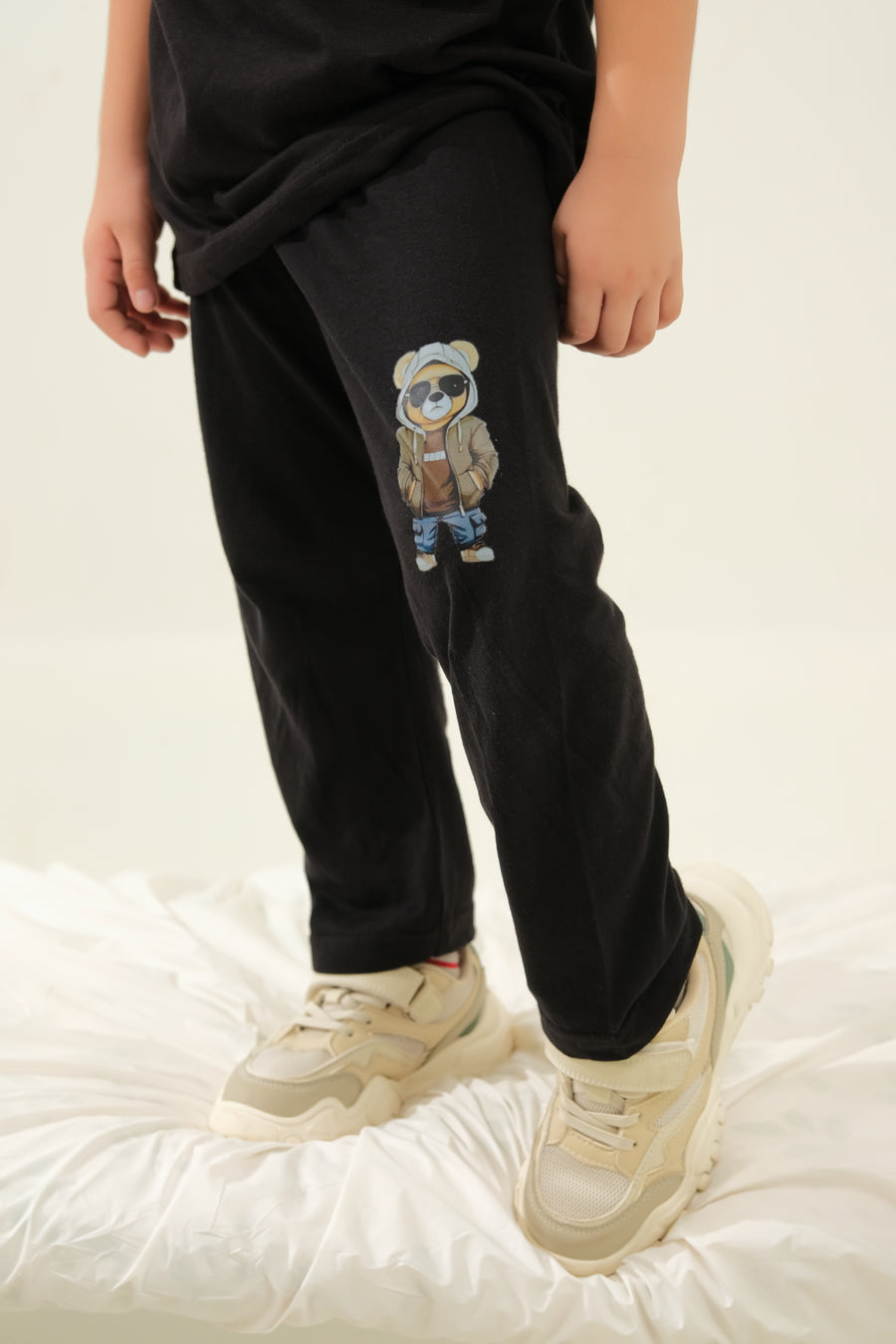 Boys' Black Cool Bear Lounge Set