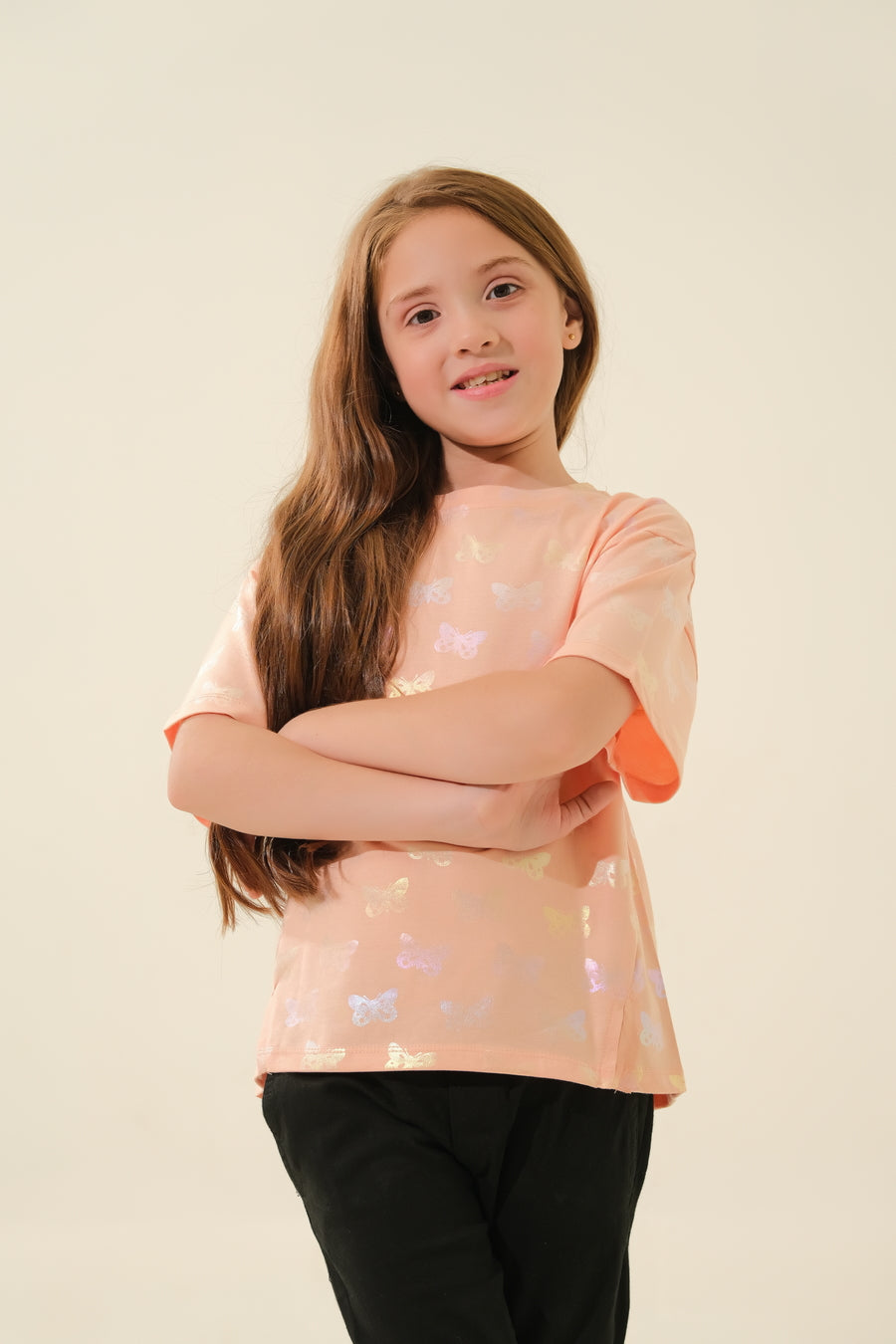 Kids' Style: Peach Butterfly Top