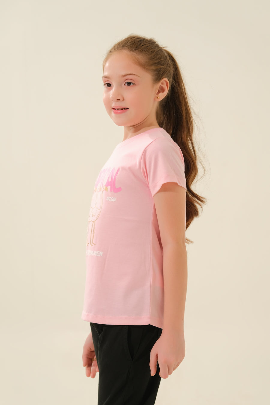Girls' Pink "Tropical Paradise" Flamingo T-Shirt