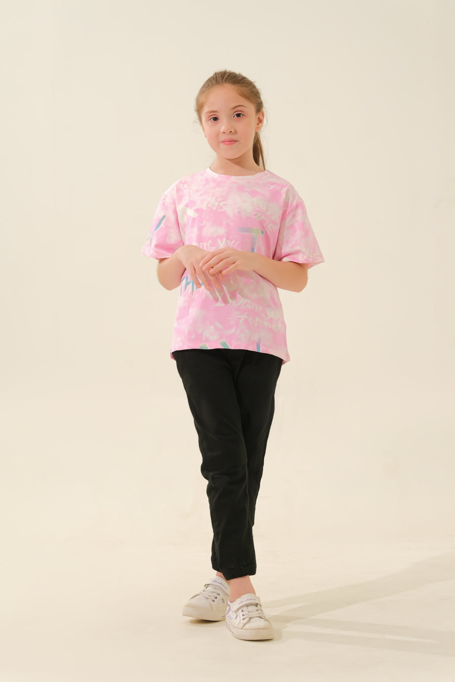 Sweet Girl in Pink Tie-Dye Tee