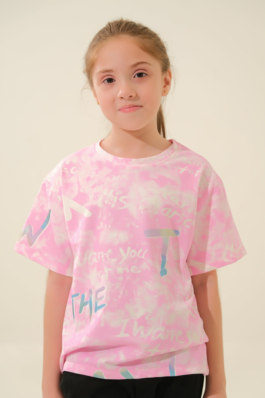 Sweet Girl in Pink Tie-Dye Tee