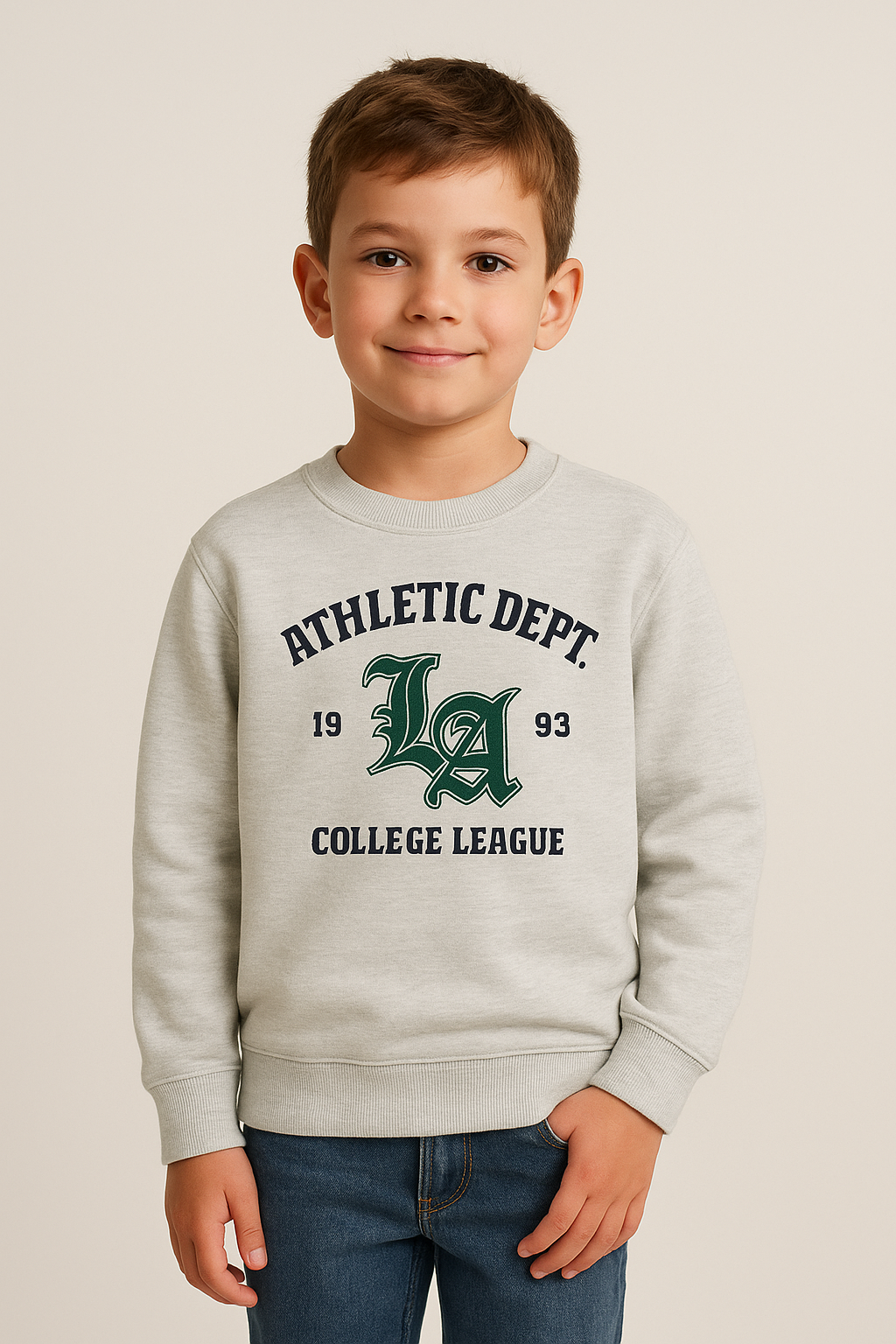 Kids' Heather Branded Fleece College League Sweatshirt