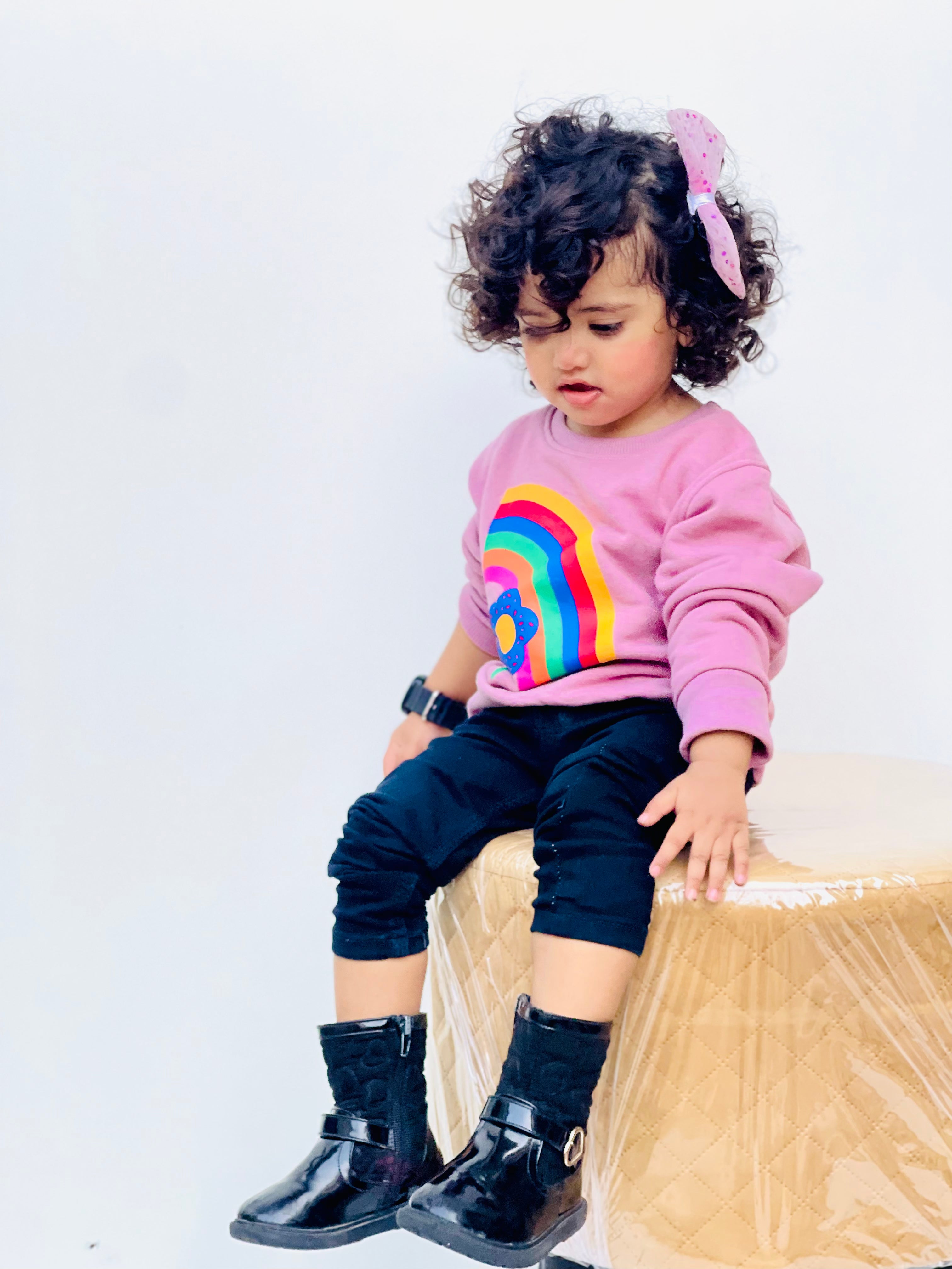 Rainbow Fleece Crewneck Sweatshirt