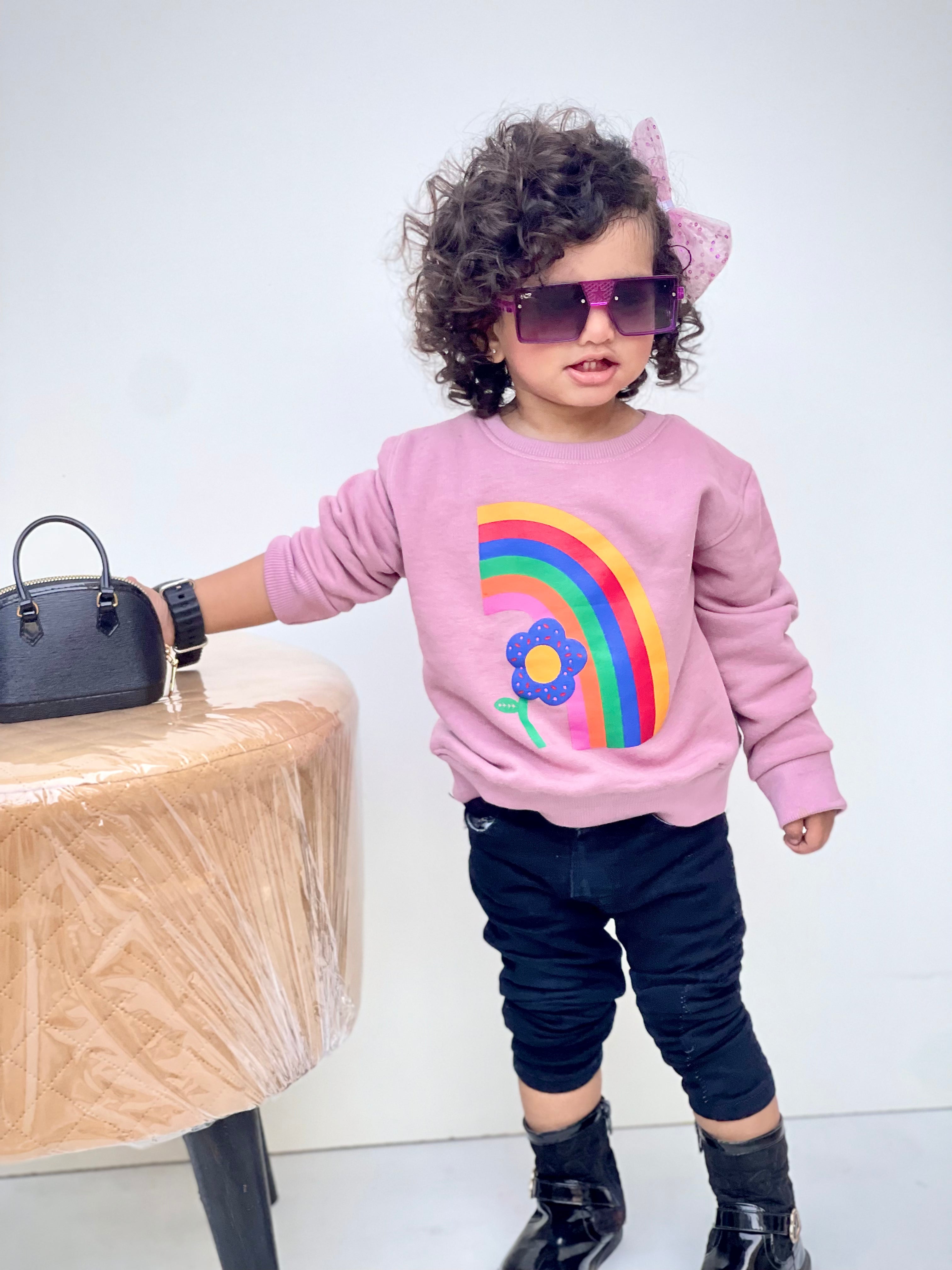 Rainbow Fleece Crewneck Sweatshirt