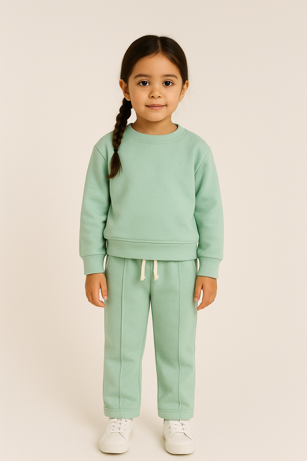 Sky blue Branded Fleece Crewneck Sweatshirt and flare trouser