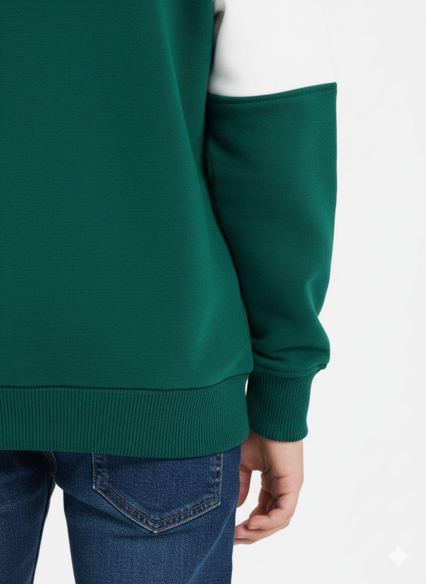 Boy's Sporty Half-Zip Stand-Collar Sweatshirt