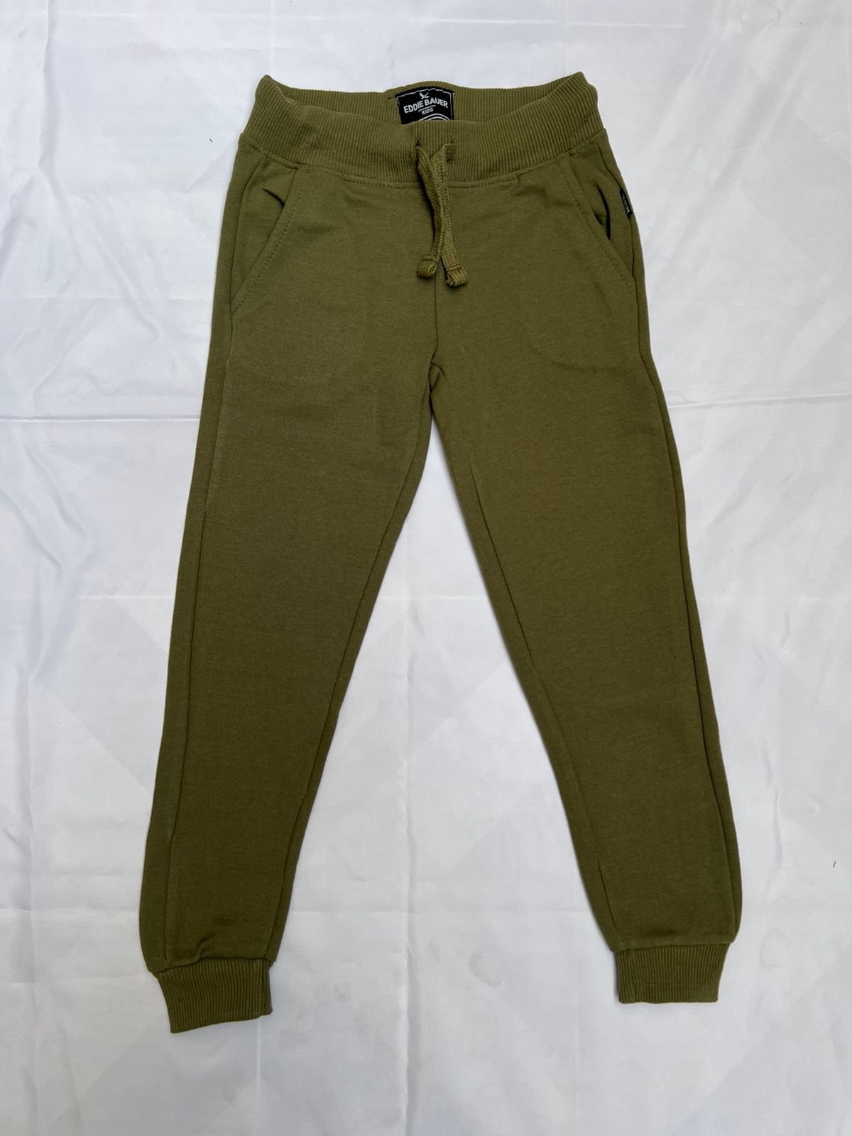 Boys Branded Olive Green Fleece Jogger Sweatpants