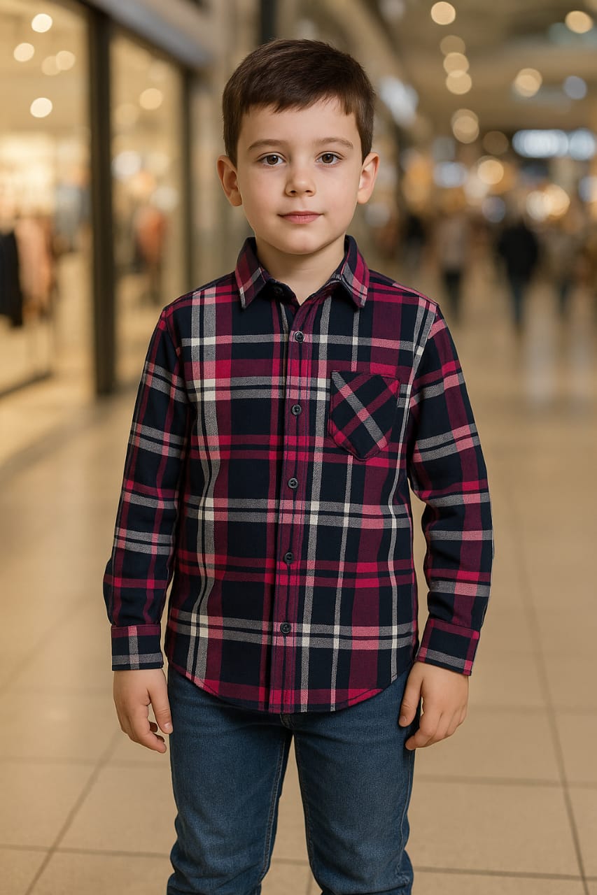 TWEEN A TEEN Flannel Plaid Tunic Shirt
