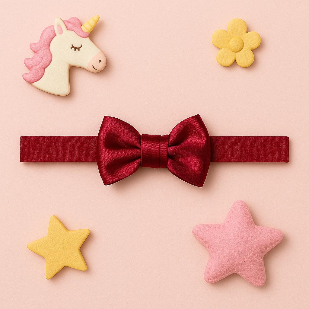 Maroon Ribbed Baby Headband with Bow