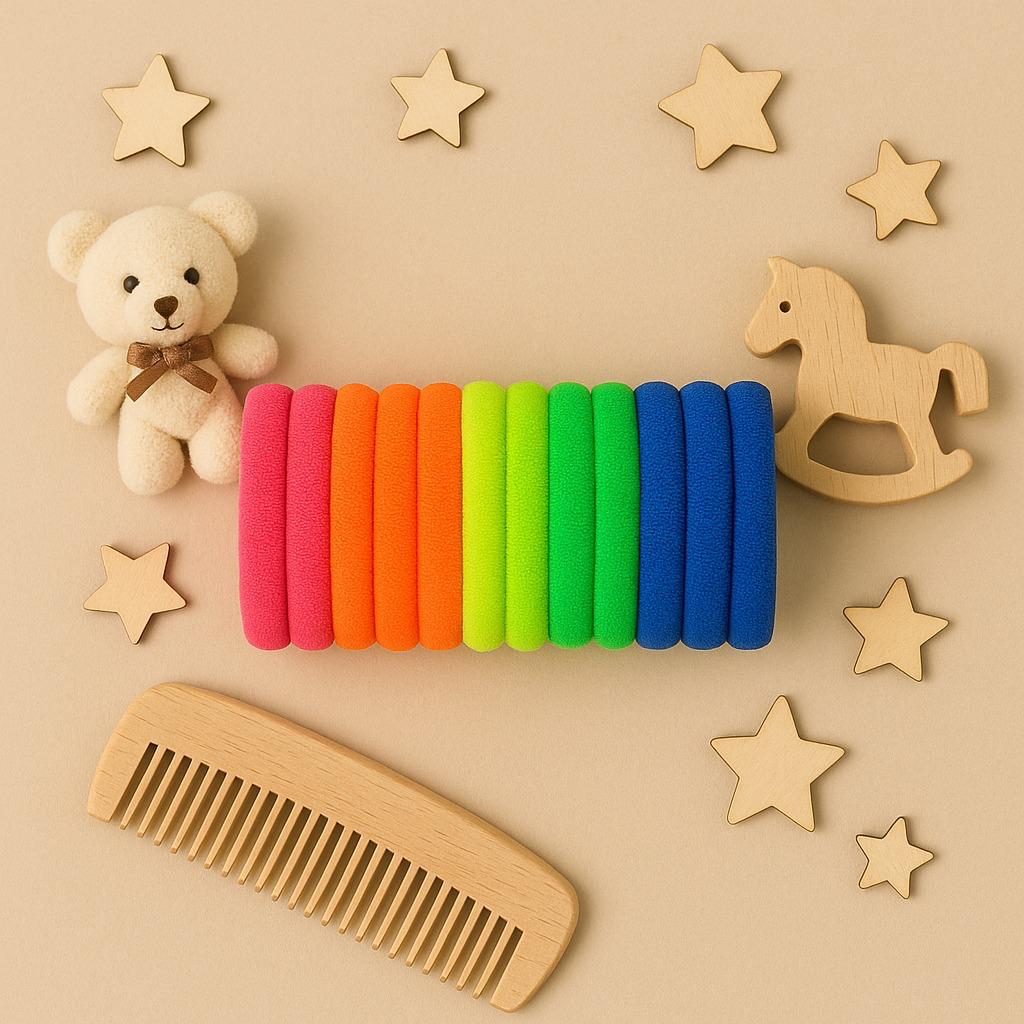 Vibrant Rainbow Elastic Hair Tie 20 Set