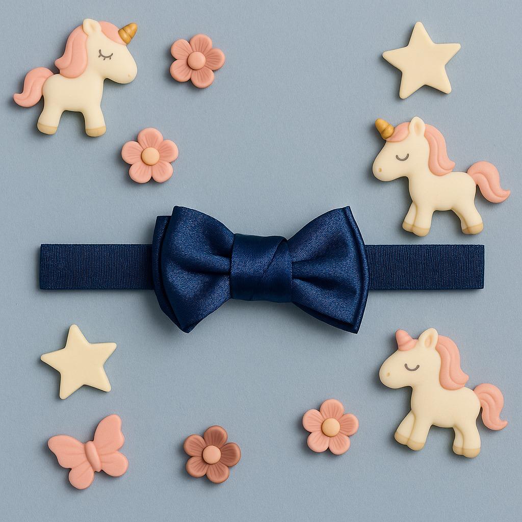 Navy Blue Ribbed Baby Headband with Bow